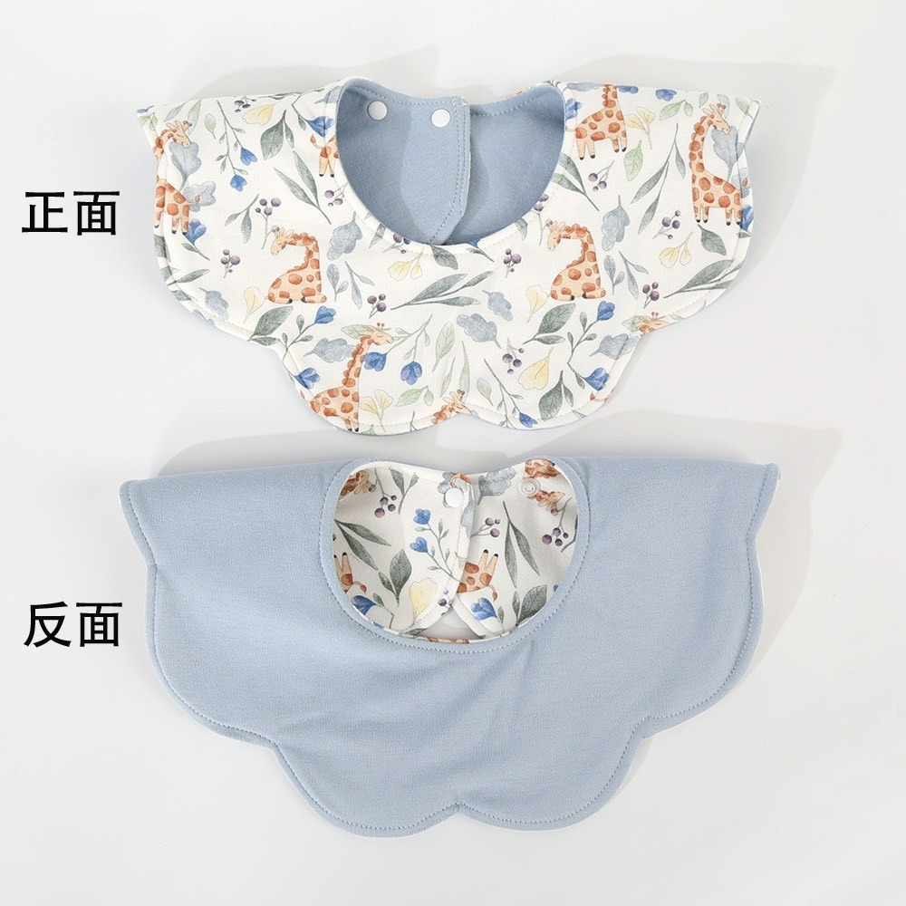 嬰兒花瓣雙面吸水口水圍兜-防水款-規格圖1