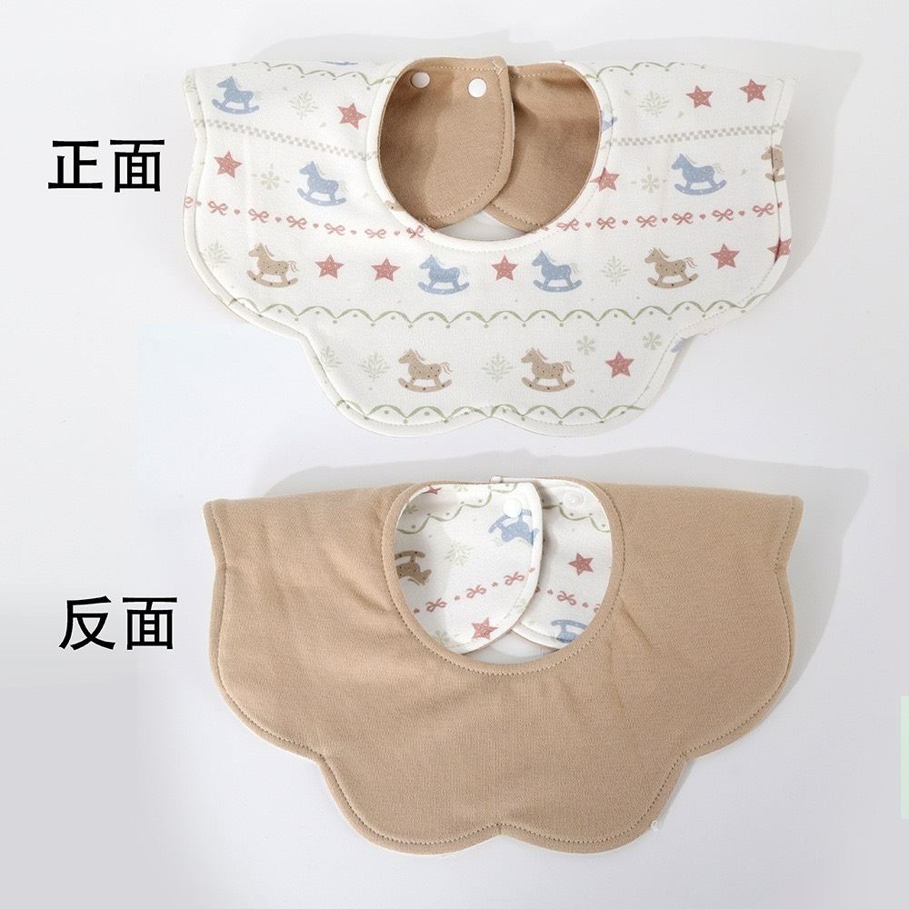 嬰兒花瓣雙面吸水口水圍兜-防水款-規格圖1