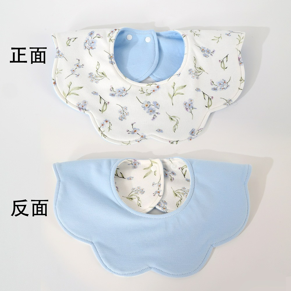 嬰兒花瓣雙面吸水口水圍兜-防水款-規格圖1