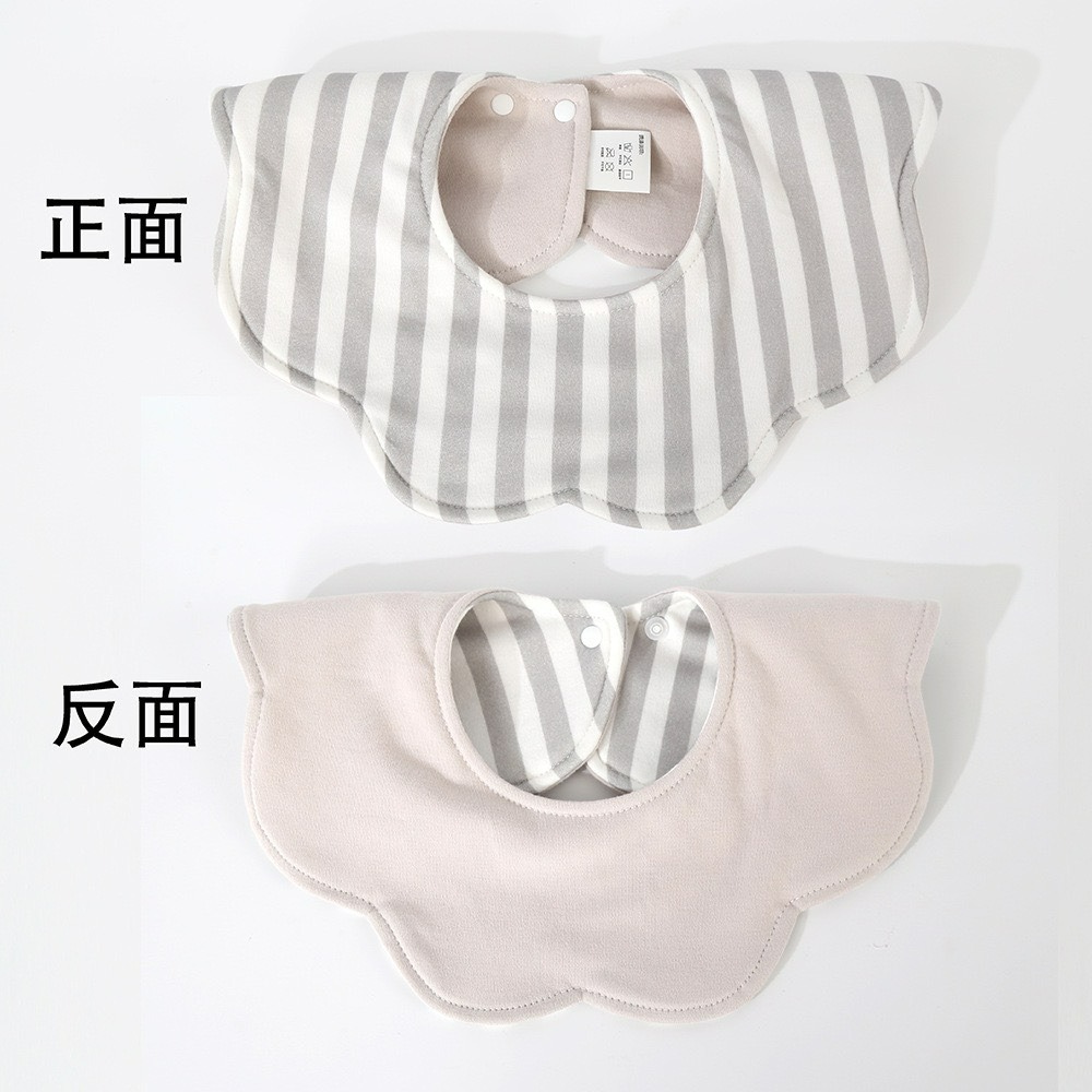 嬰兒花瓣雙面吸水口水圍兜-防水款-規格圖1