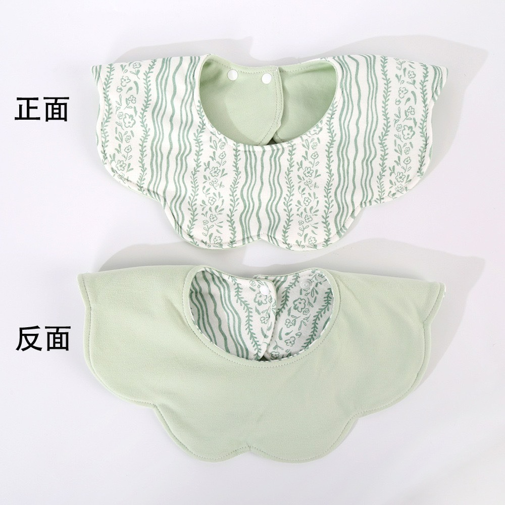 嬰兒花瓣雙面吸水口水圍兜-防水款-規格圖1