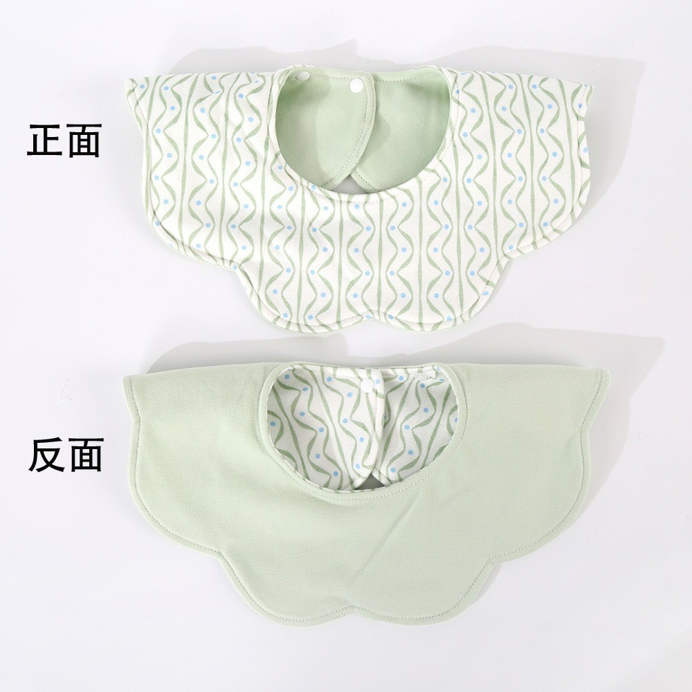 嬰兒花瓣雙面吸水口水圍兜-防水款-規格圖1