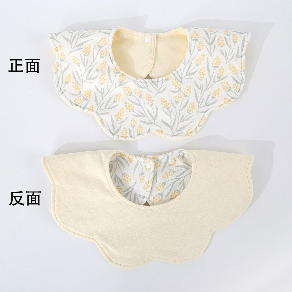 嬰兒花瓣雙面吸水口水圍兜-防水款-規格圖1