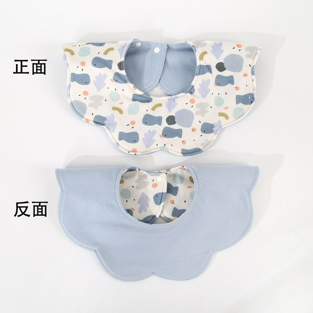 嬰兒花瓣雙面吸水口水圍兜-防水款-規格圖1