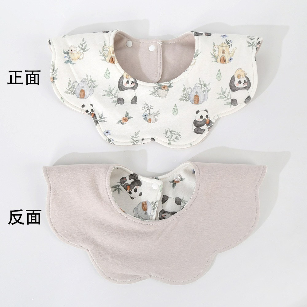 嬰兒花瓣雙面吸水口水圍兜-防水款-規格圖1