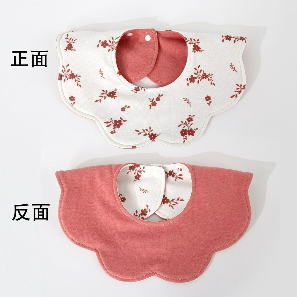 嬰兒花瓣雙面吸水口水圍兜-防水款-規格圖1