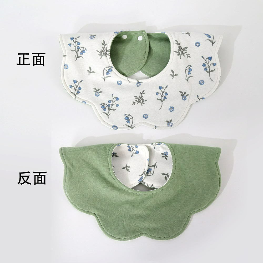 嬰兒花瓣雙面吸水口水圍兜-防水款-規格圖1