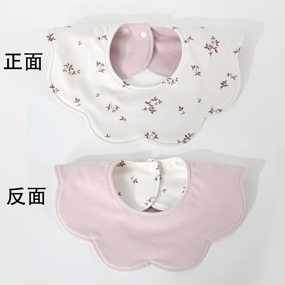 嬰兒花瓣雙面吸水口水圍兜-防水款-規格圖1