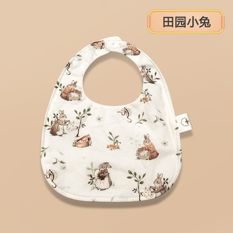 嬰兒花瓣雙面吸水口水圍兜-U型防水-規格圖1