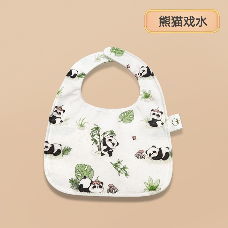 嬰兒花瓣雙面吸水口水圍兜-U型防水-規格圖1