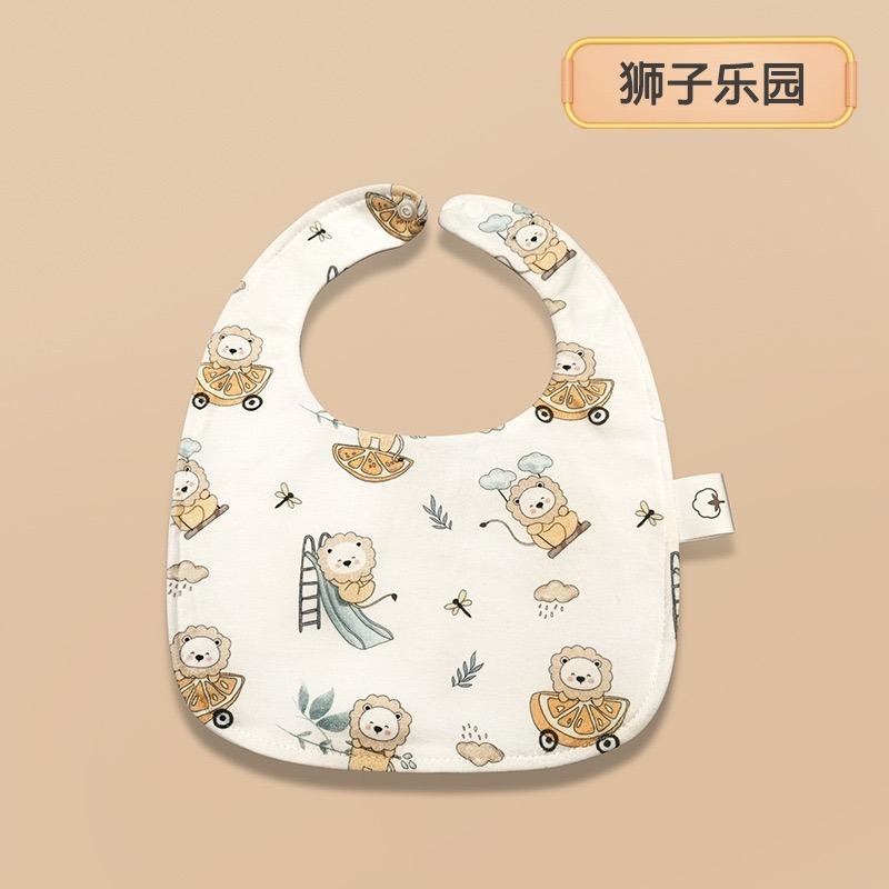 嬰兒花瓣雙面吸水口水圍兜-U型防水-規格圖1