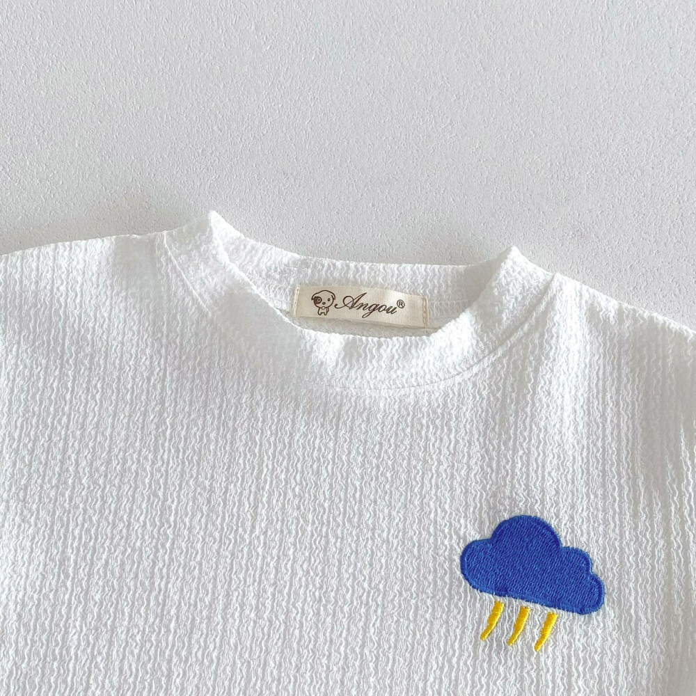 Angou中小童可愛天氣刺繡家居服套裝-細節圖7