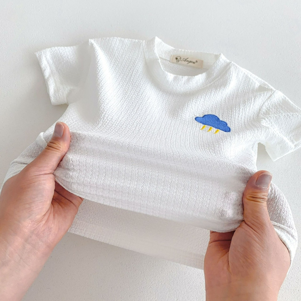Angou中小童可愛天氣刺繡家居服套裝-細節圖10