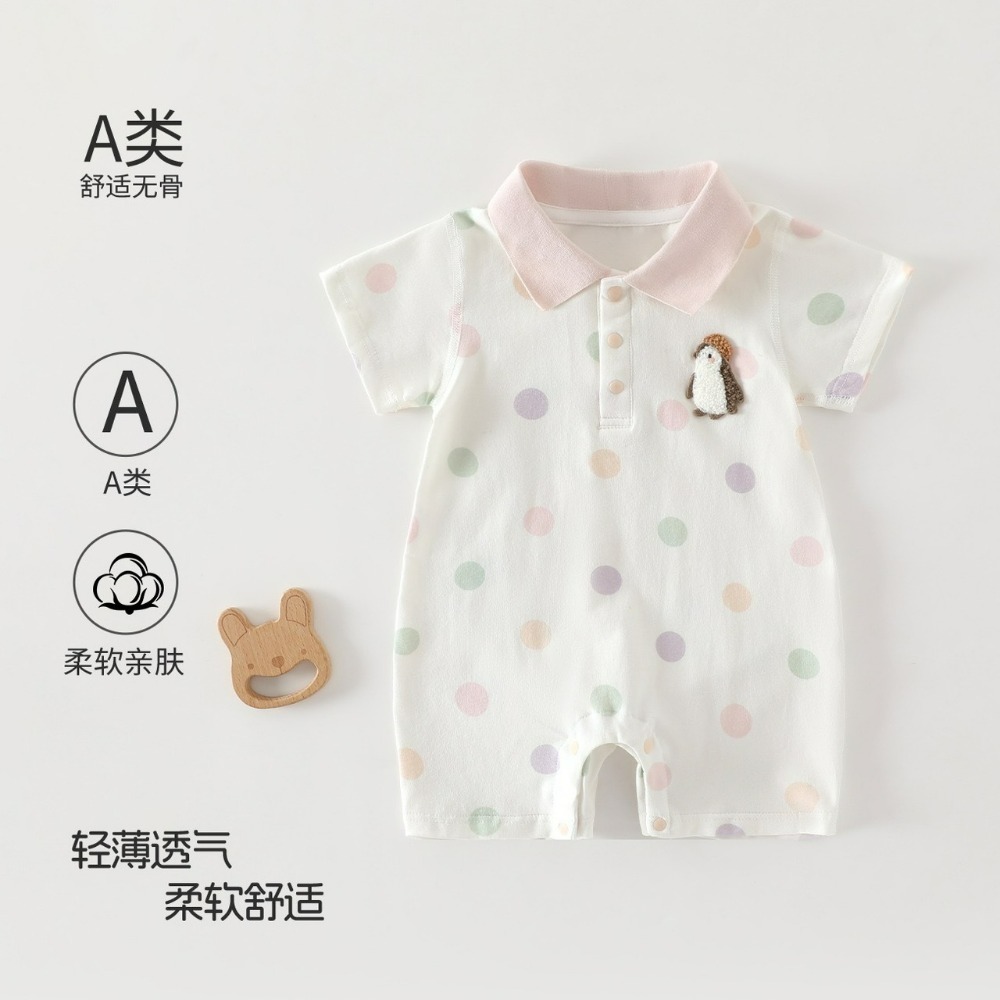 寶寶短袖包邊領居家爬服-規格圖5