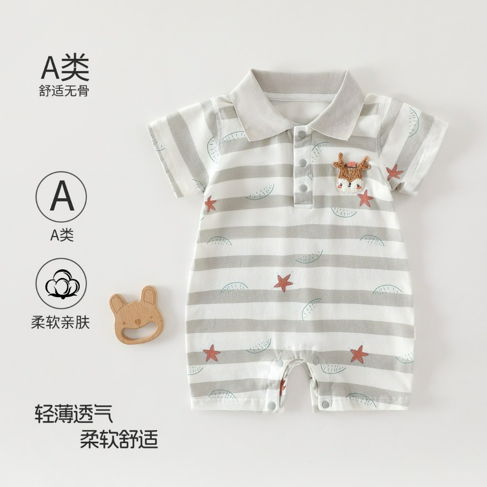 寶寶短袖包邊領居家爬服-規格圖5