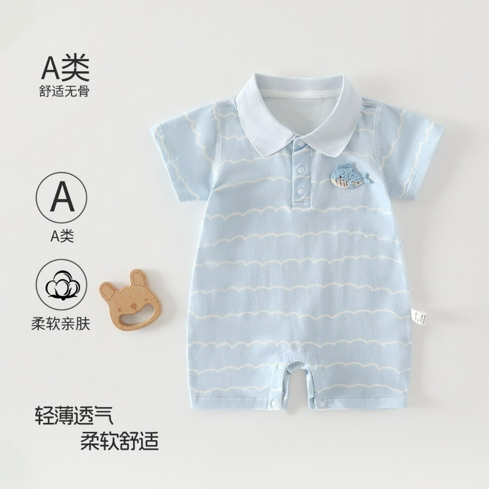 寶寶短袖包邊領居家爬服-規格圖5