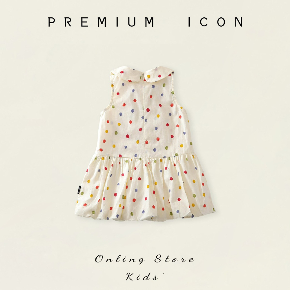 PREMIUM ICON 女童彩色波點無袖背心連衣裙-細節圖2