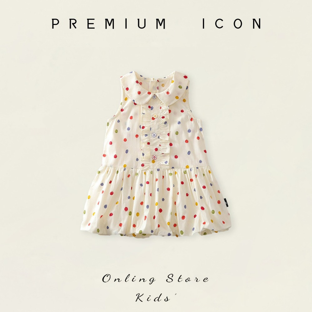 PREMIUM ICON 女童彩色波點無袖背心連衣裙-規格圖7