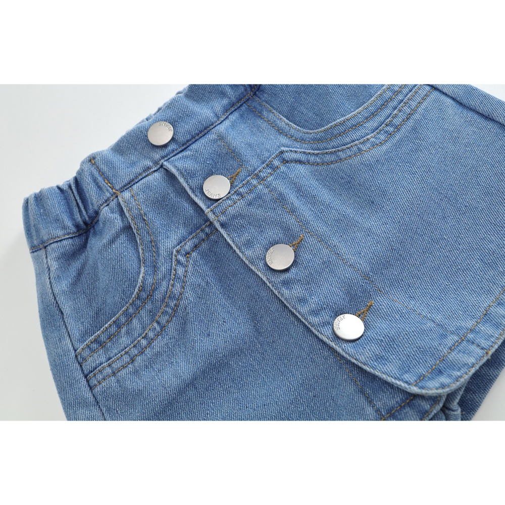 PREMIUM ICON 女童水洗牛仔鈕扣褲裙-細節圖7