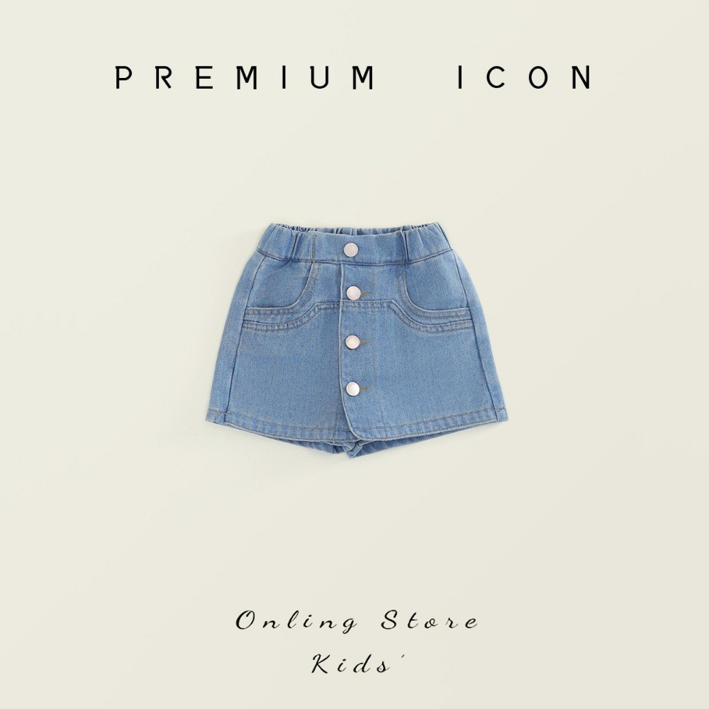 PREMIUM ICON 女童水洗牛仔鈕扣褲裙-規格圖9