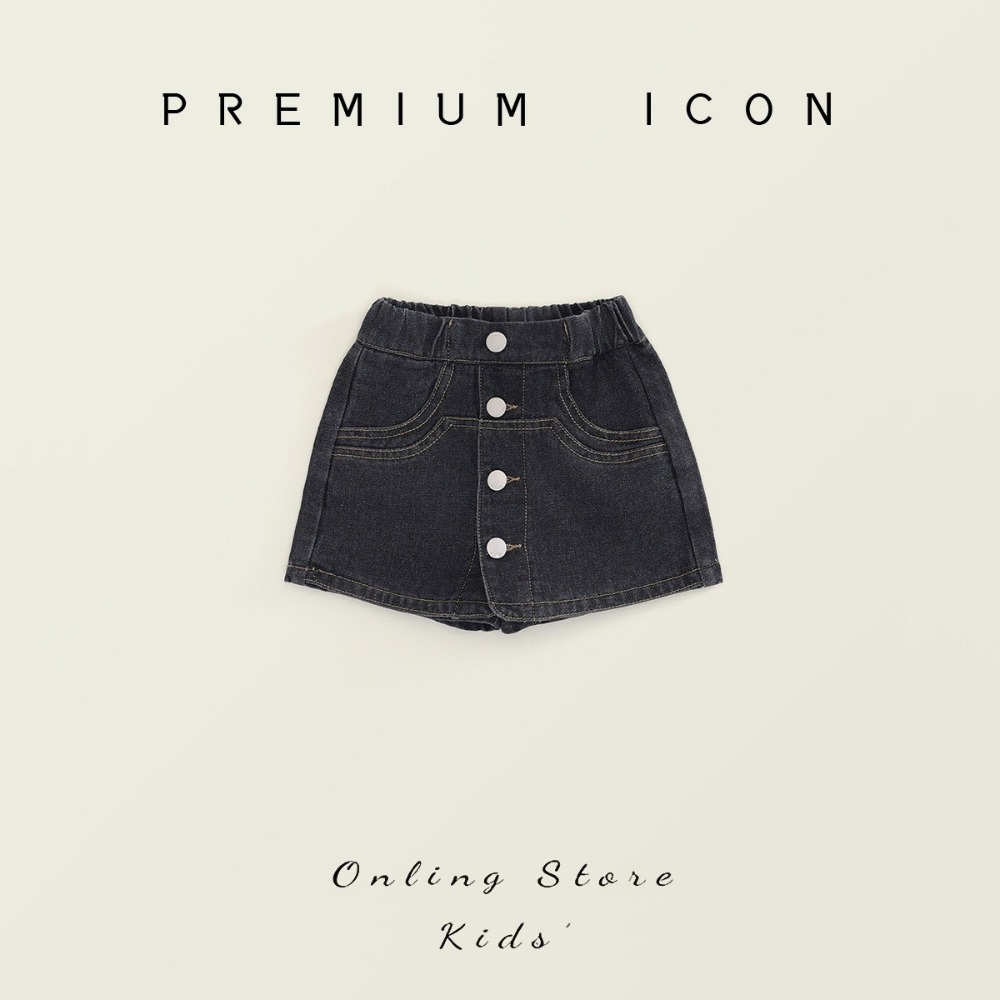PREMIUM ICON 女童水洗牛仔鈕扣褲裙-規格圖9