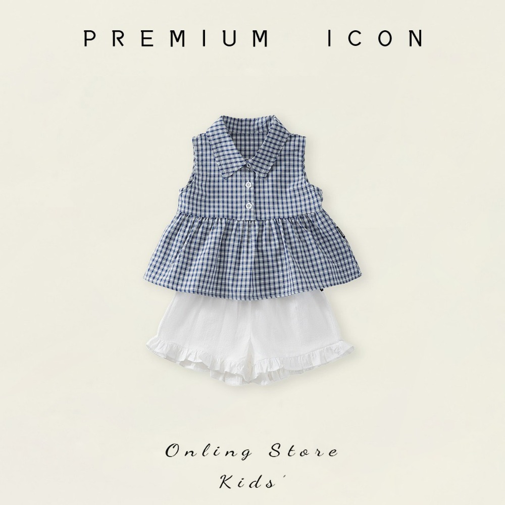PREMIUM ICON 女童格子背心短褲套裝-規格圖9