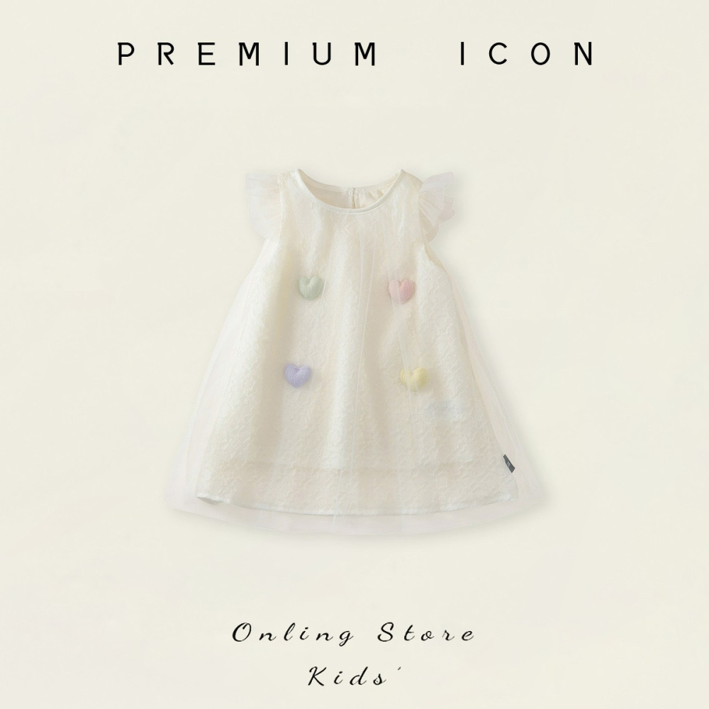 PREMIUM ICON 女童網紗拼接純色公主裙-細節圖4