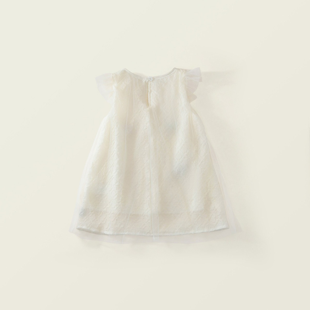 PREMIUM ICON 女童網紗拼接純色公主裙-細節圖5
