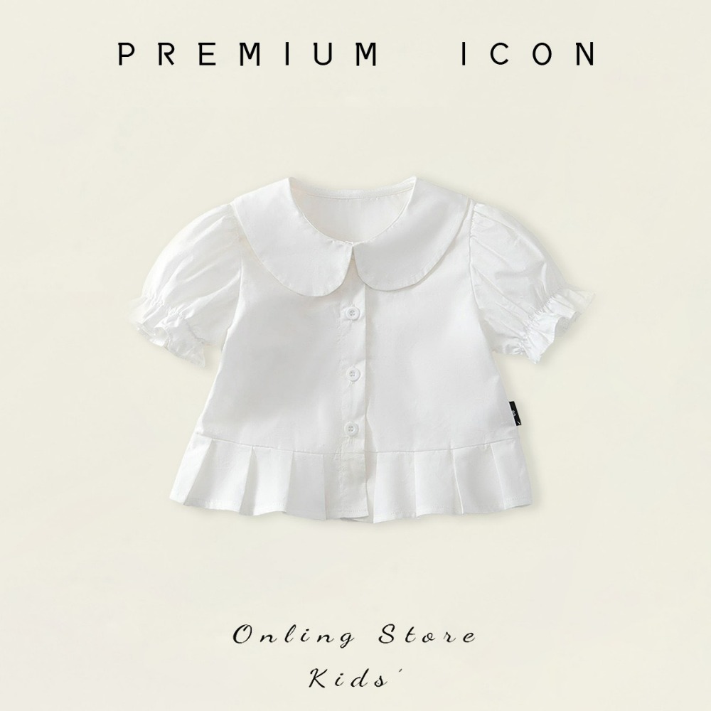 PREMIUM ICON 女童白色短袖襯衫-規格圖7