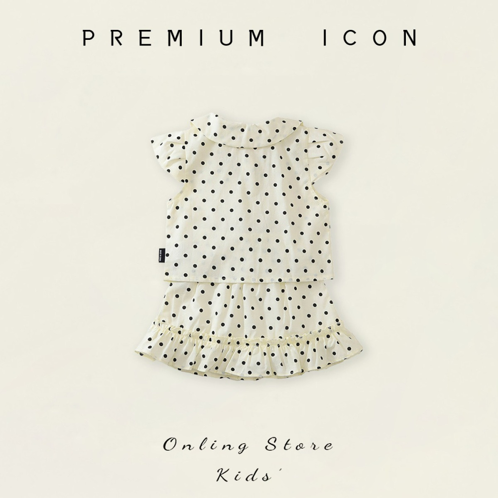 PREMIUM ICON 女童波點花邊半身裙套裝-細節圖2