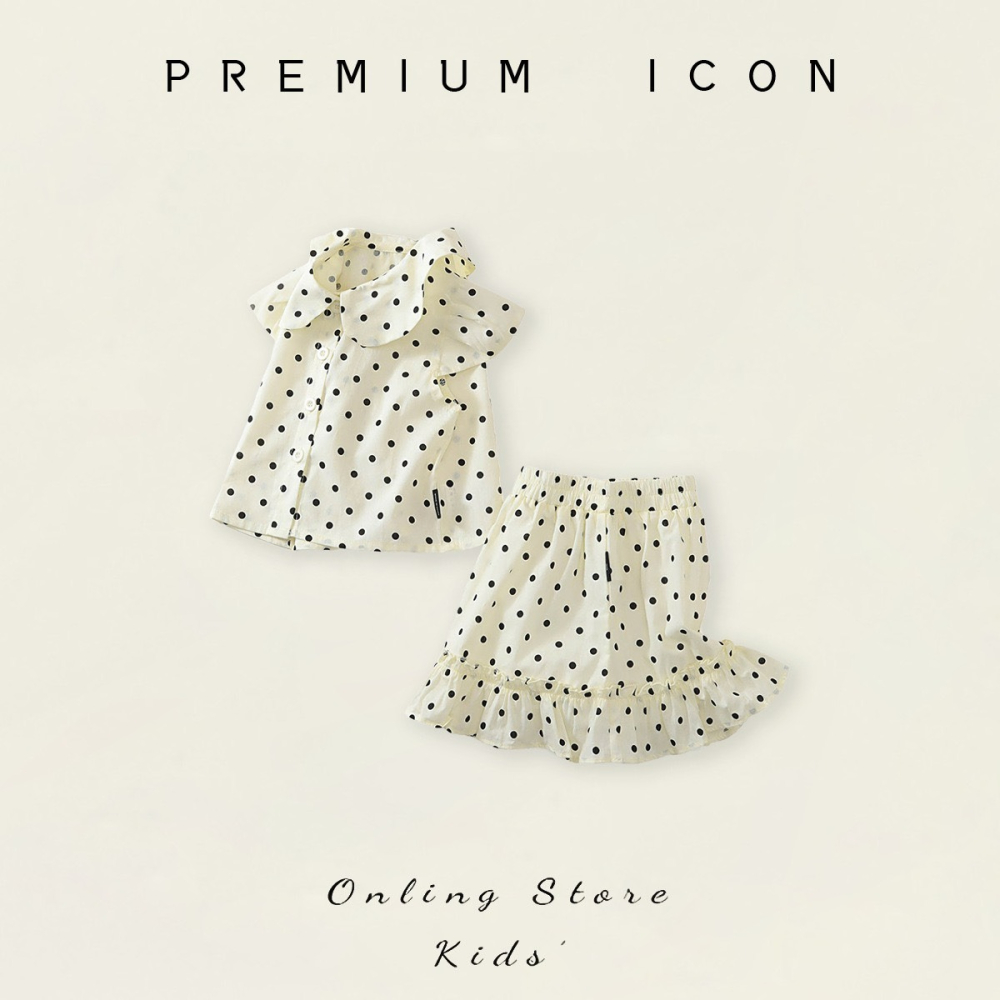 PREMIUM ICON 女童波點花邊半身裙套裝-細節圖3