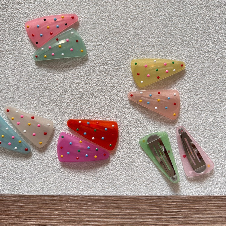 INS彩色三角BB夾｜繽紛髮飾10入組-細節圖2