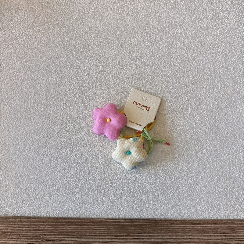 奶油花朵兒童髮圈 (8條/組)-細節圖4