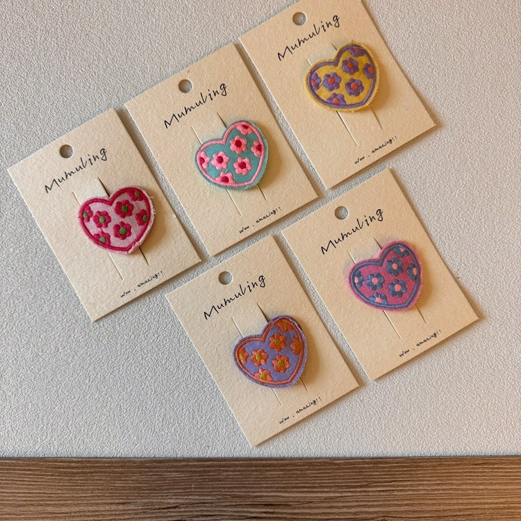 刺繡愛心花朵掰掰夾-規格圖7