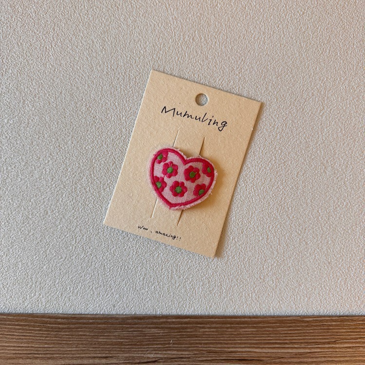 刺繡愛心花朵掰掰夾-規格圖7