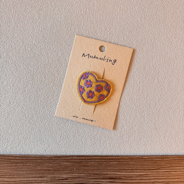 刺繡愛心花朵掰掰夾-規格圖7
