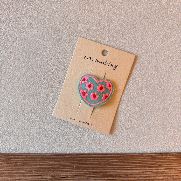 刺繡愛心花朵掰掰夾-規格圖7