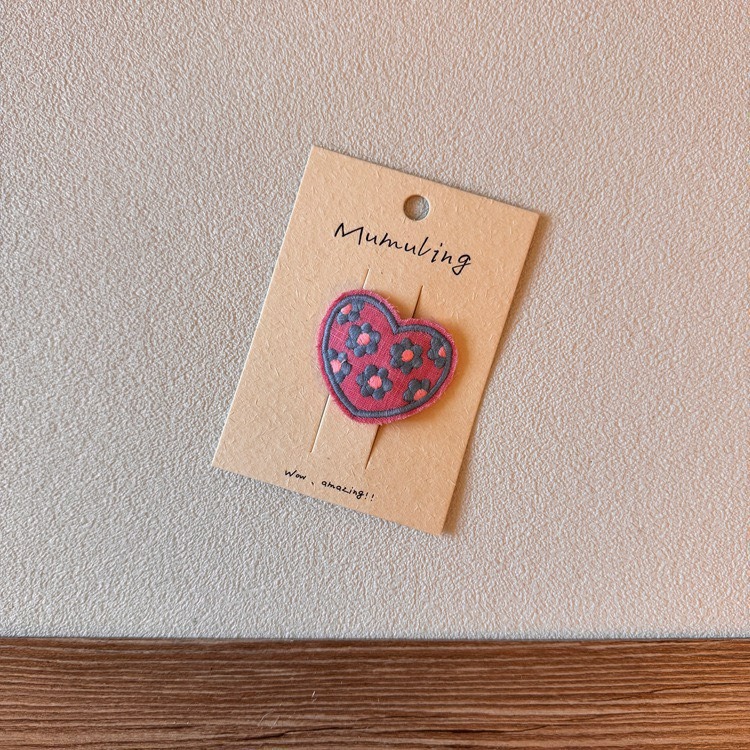刺繡愛心花朵掰掰夾-規格圖7