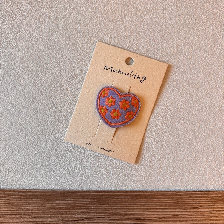 刺繡愛心花朵掰掰夾-規格圖7