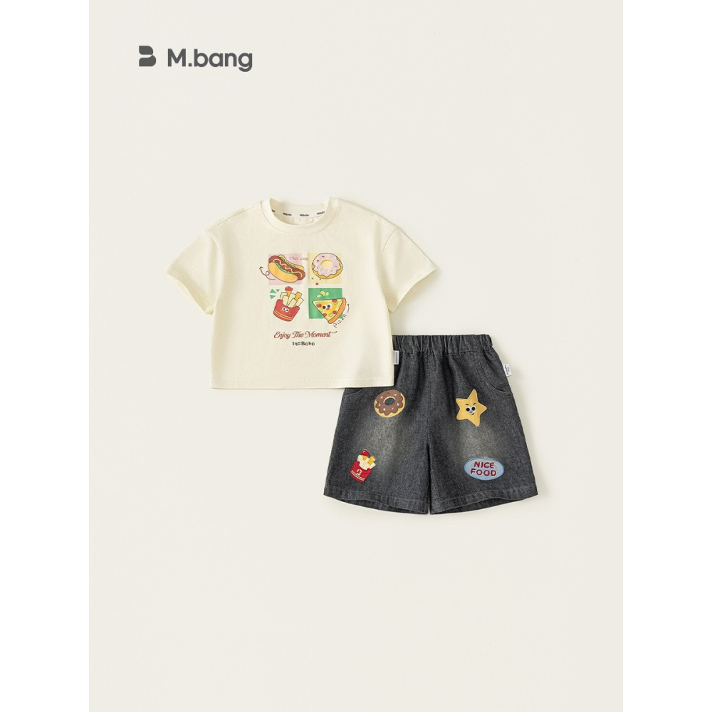 M.bang 兒童可愛印花T恤牛仔褲套裝-細節圖3