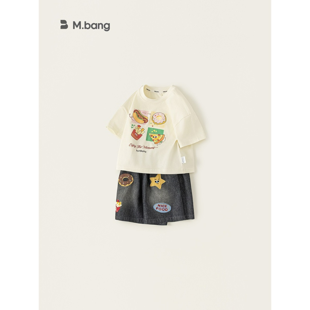 M.bang 兒童可愛印花T恤牛仔褲套裝-細節圖4