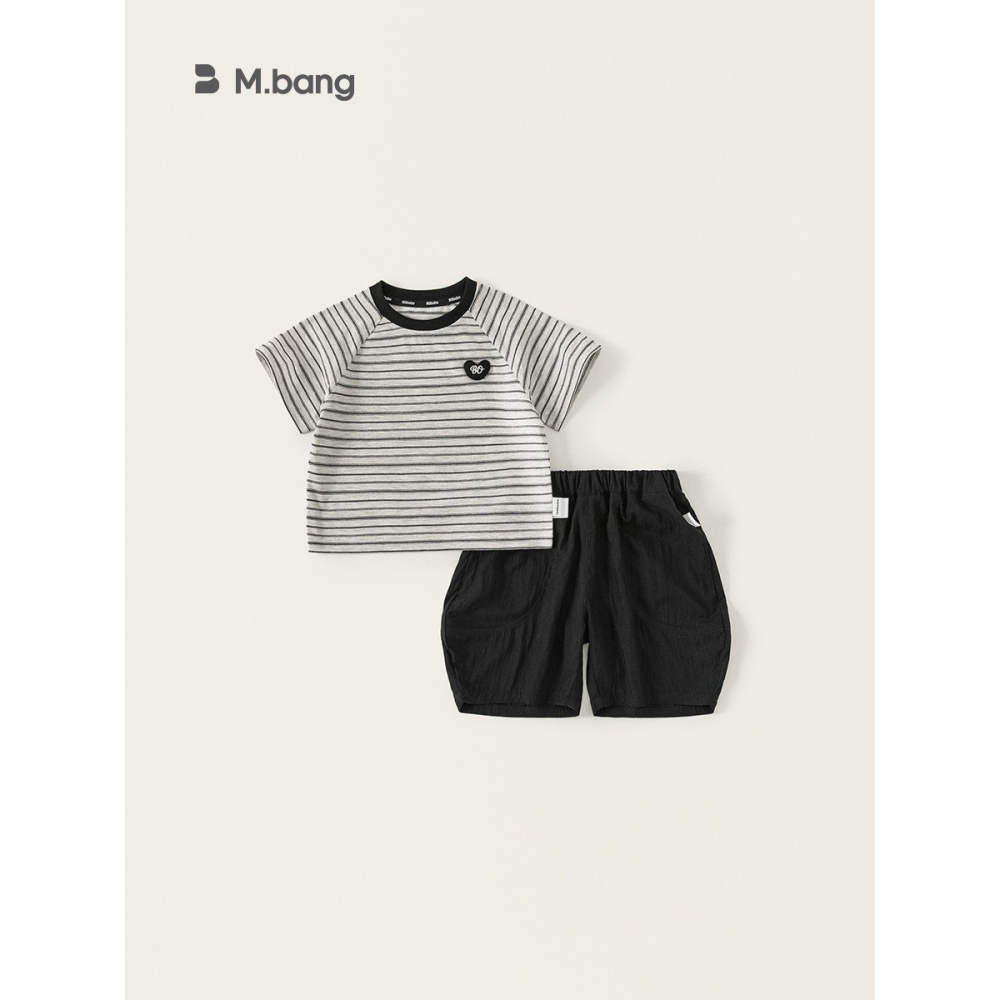 M.bang 兒童條紋休閒套裝-細節圖4