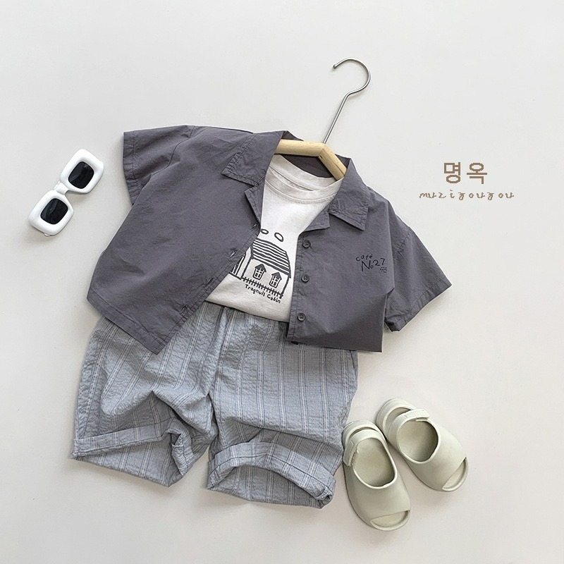 Muziyouyou 兒童日系輕氧直條紋防蚊七分褲-細節圖2