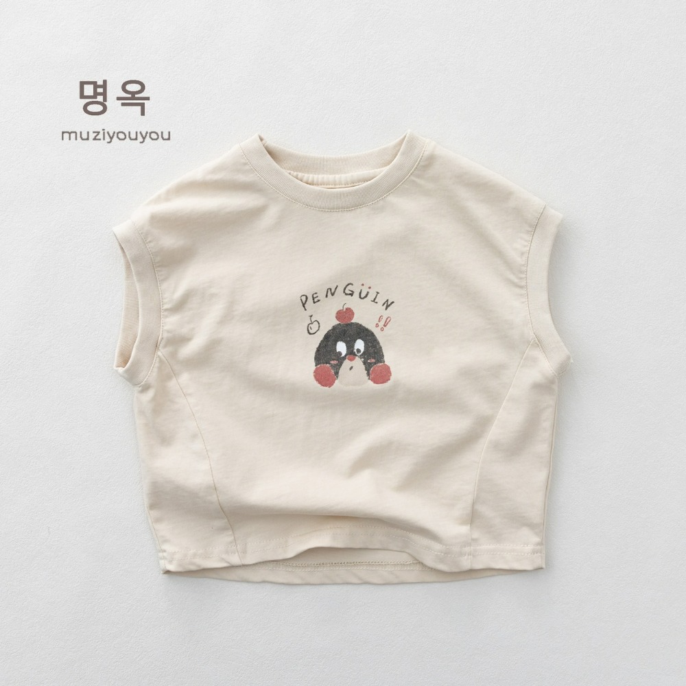 Muziyouyou 兒童韓系卡通純棉無袖背心-規格圖9