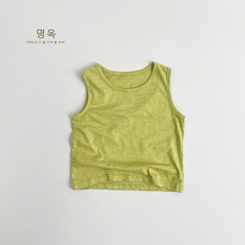 Muziyouyou 兒童日系純色無袖竹節棉背心-規格圖8