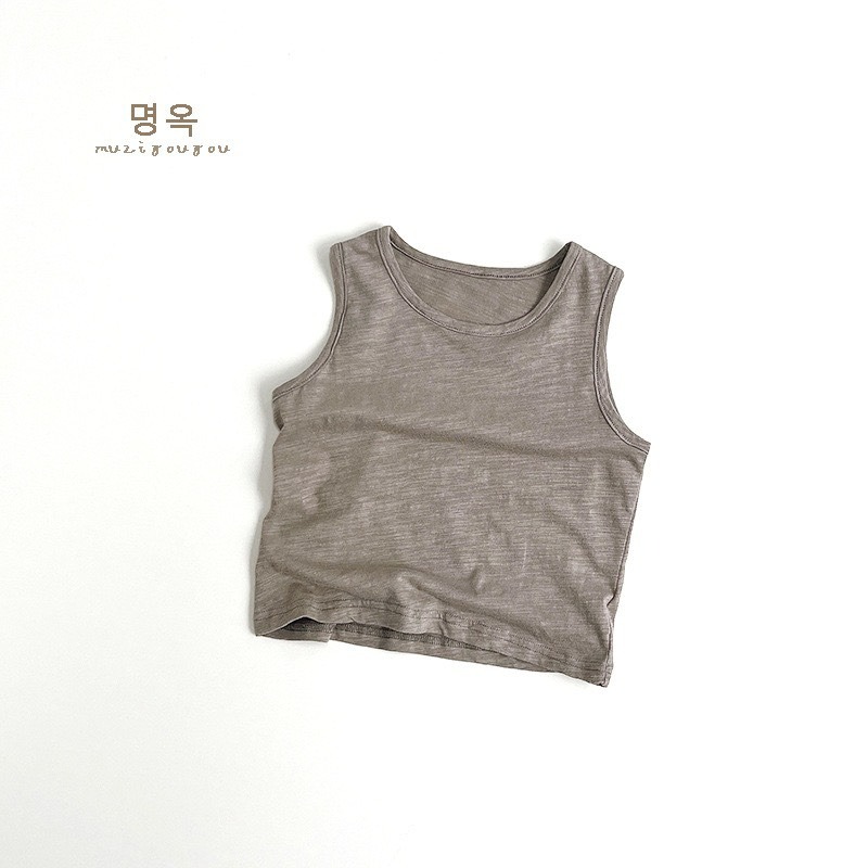 Muziyouyou 兒童日系純色無袖竹節棉背心-規格圖8