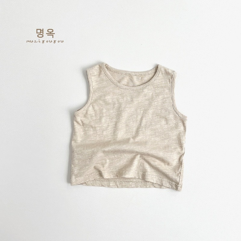 Muziyouyou 兒童日系純色無袖竹節棉背心-規格圖8