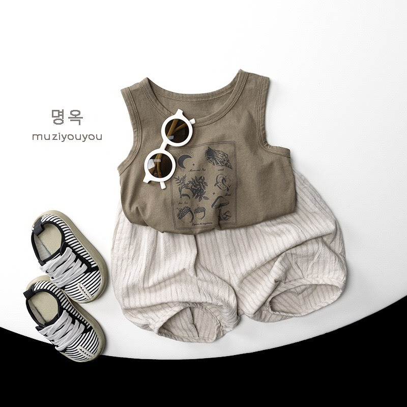 Muziyouyou 兒童日系奶油棉麻燈籠褲-細節圖4