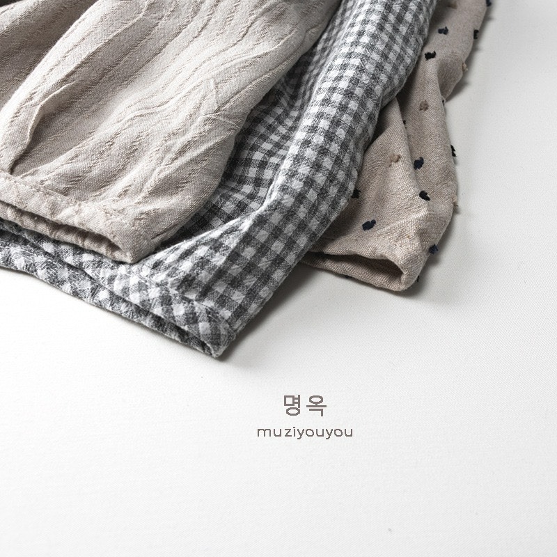 Muziyouyou 兒童日系奶油棉麻燈籠褲-細節圖9
