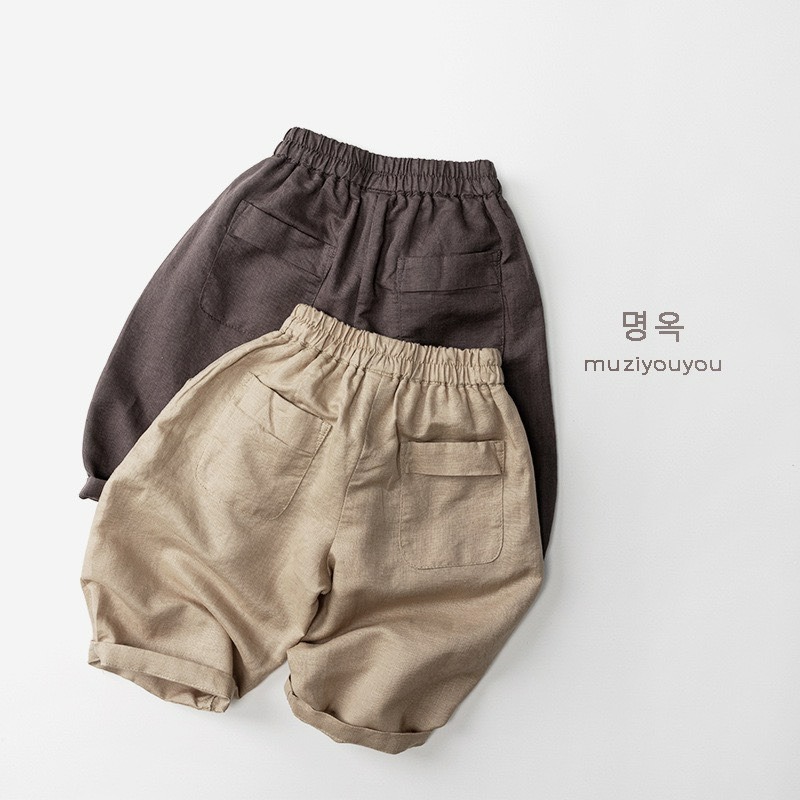 Muziyouyou 兒童日系森呼吸亞麻防蚊褲-細節圖2